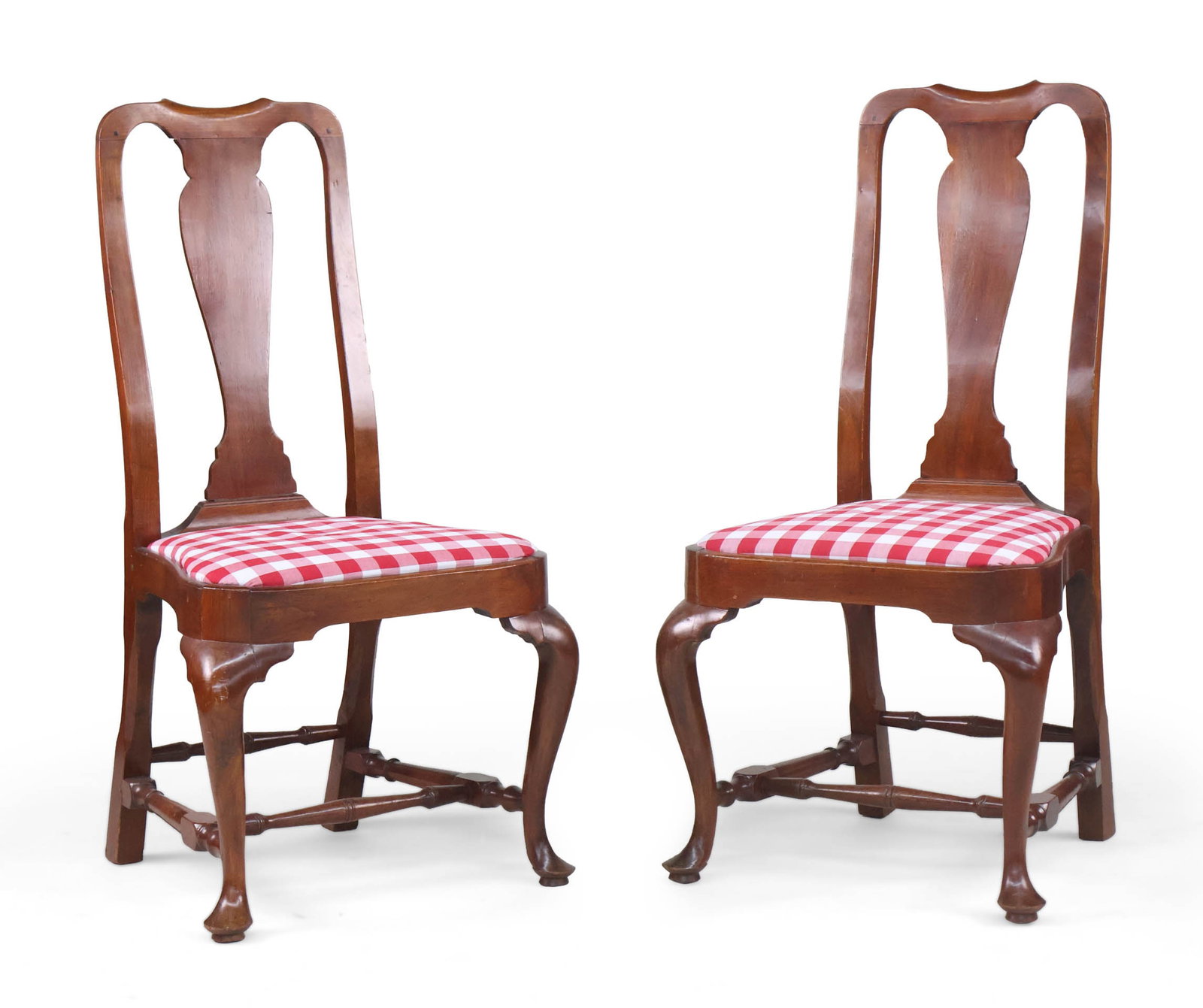 Pair of Queen Anne Walnut Compass-Seat Side Chairs (1 of 9)
