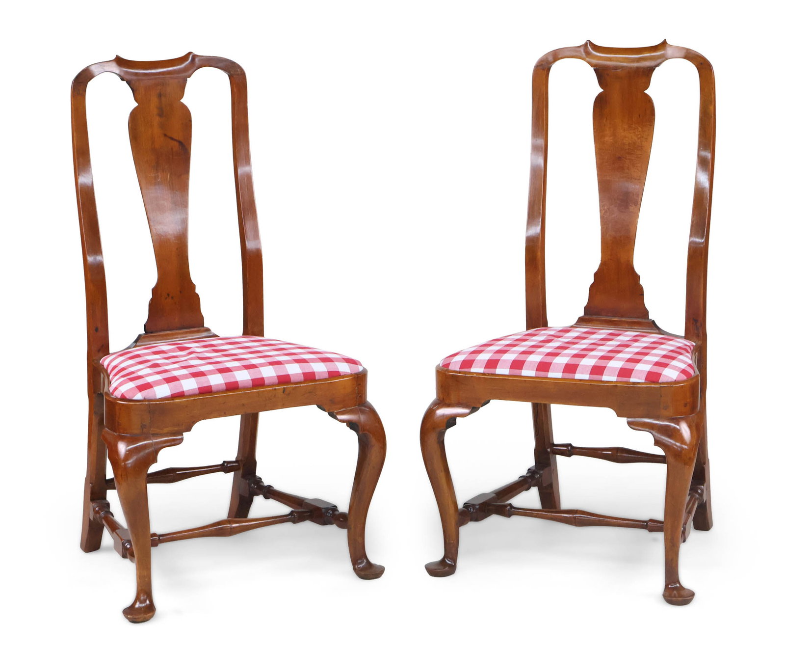 Pair fo Queen Anne Walnut Compass-Seat Side Chairs (1 of 10)