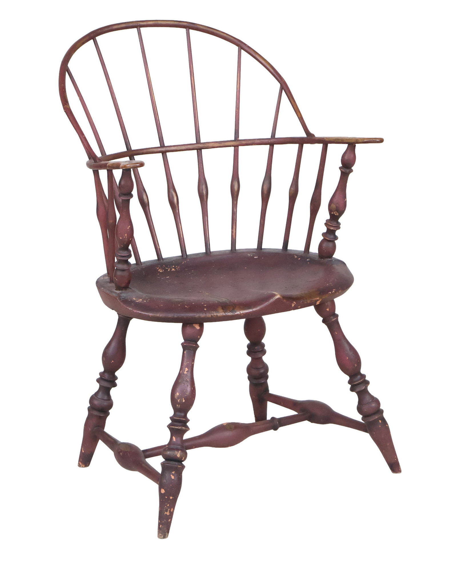 Red-Painted Sack-Back Windsor Armchair (1 of 10)