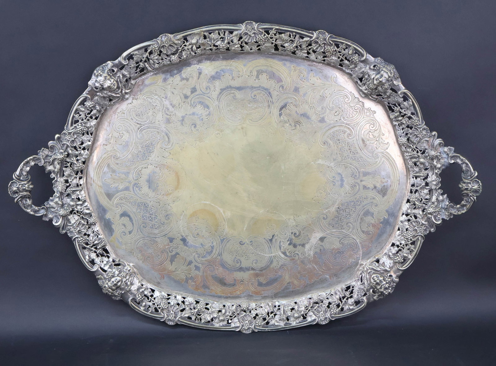Large Ornate Hunt Roskell and Late Storr and Mortimer Tray (1 of 18)