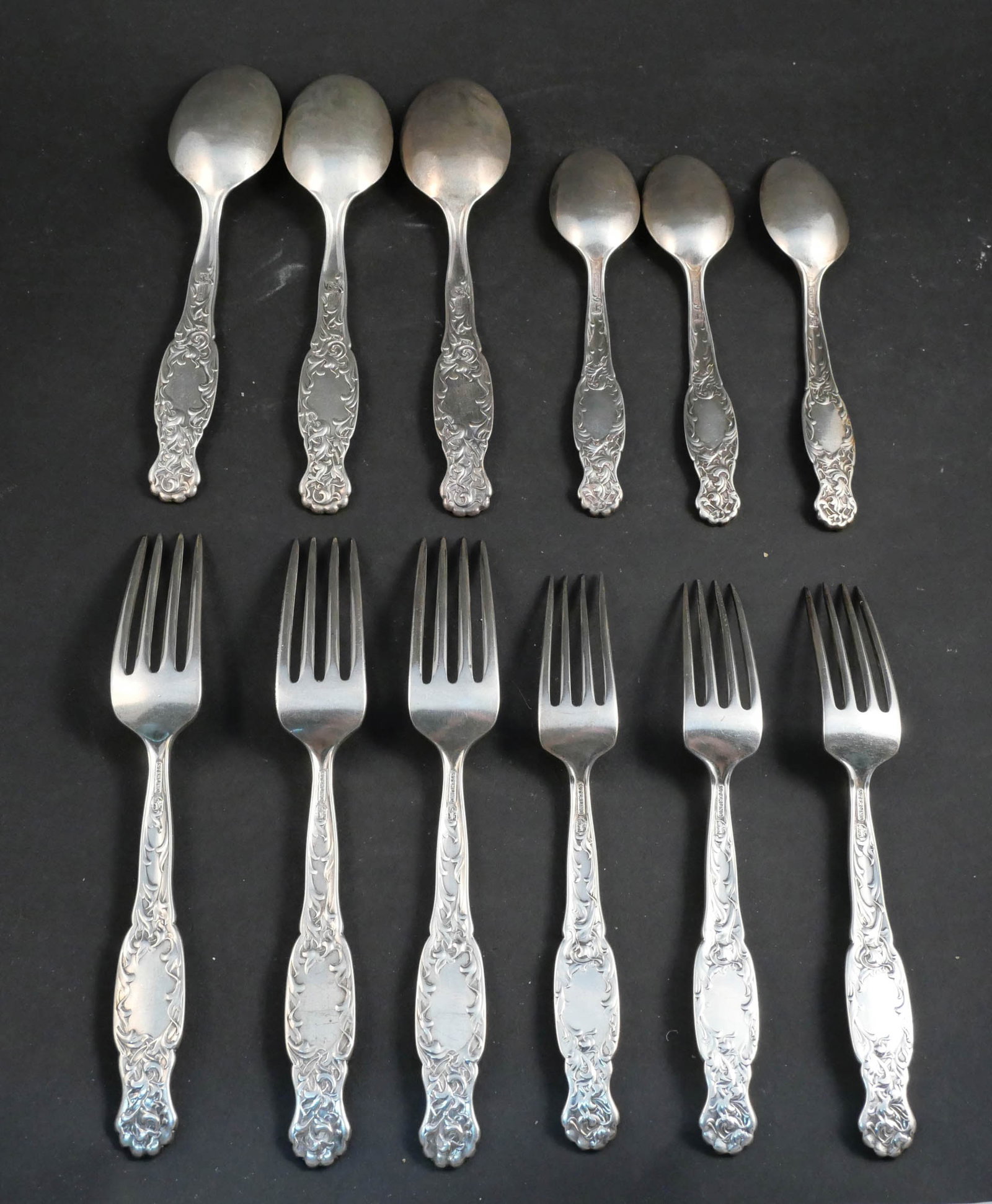 American Sterling Silver "Heraldic" Assorted Flatware - 6