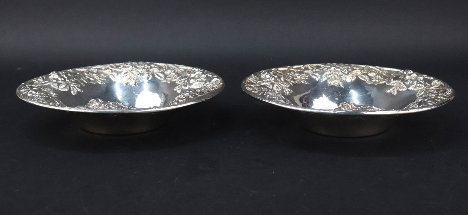 Pair of S. Kirk and Sons Sterling Bowls: Pair of S. Kirk and Sons Sterling Bowls #15X. Approx. 27 t.o. Provenance: Property from the Contents of Ellistan, Somerset Hills, NJ 2 1/2 x 10 in. (6.4 x 25.4 cm.)