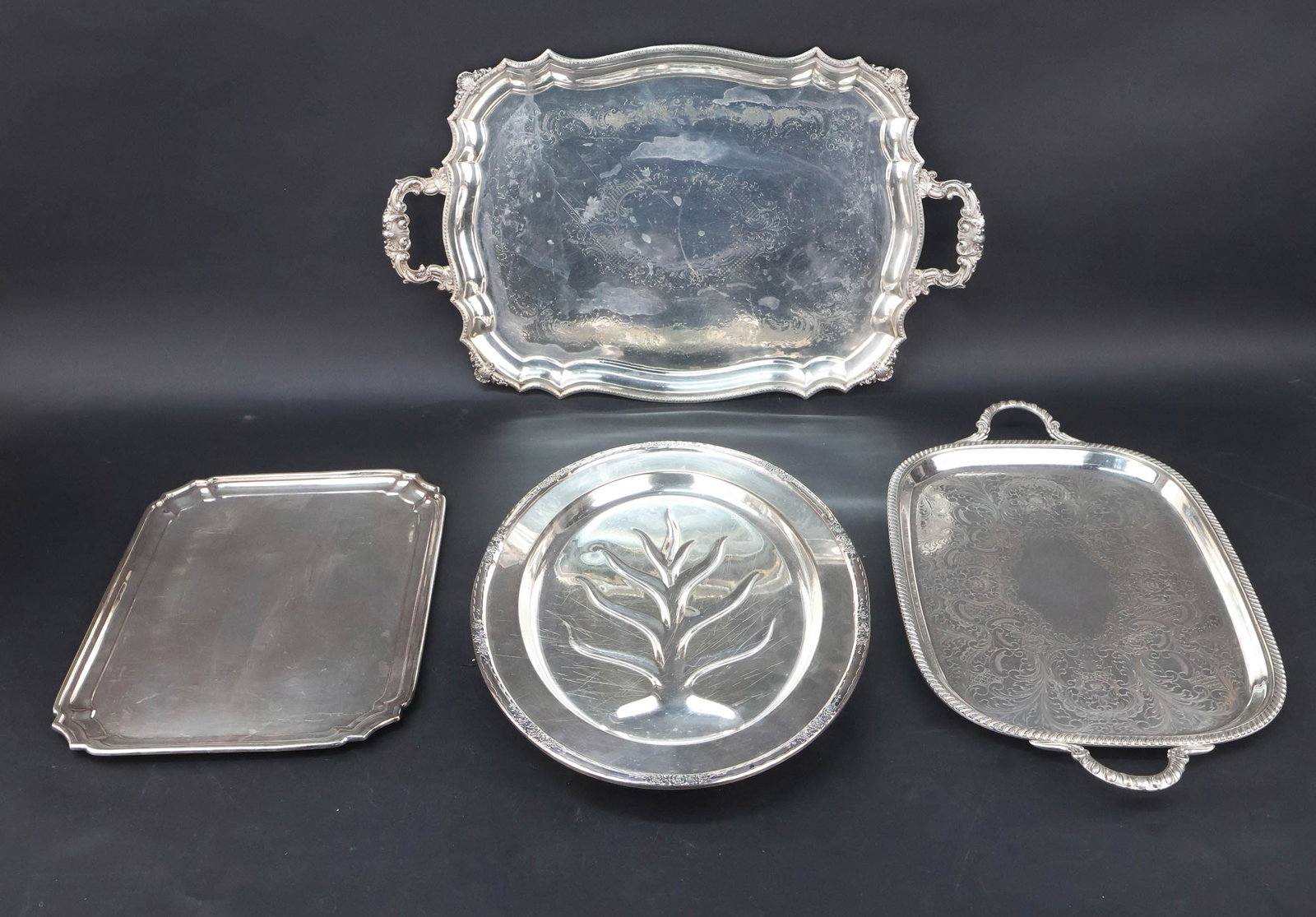 Four Silver Plated Hostess Trays (1 of 20)