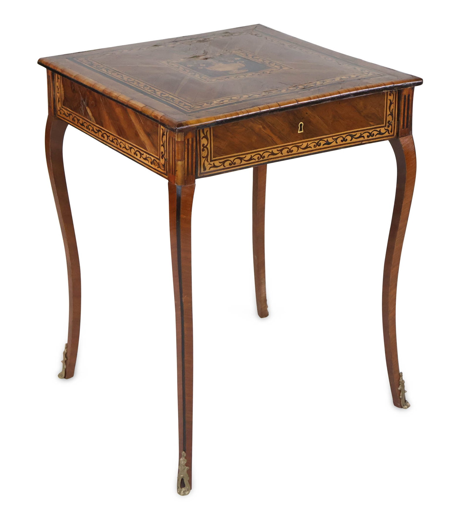 Louis XV Style Inlaid Side Table With Drawer (1 of 20)