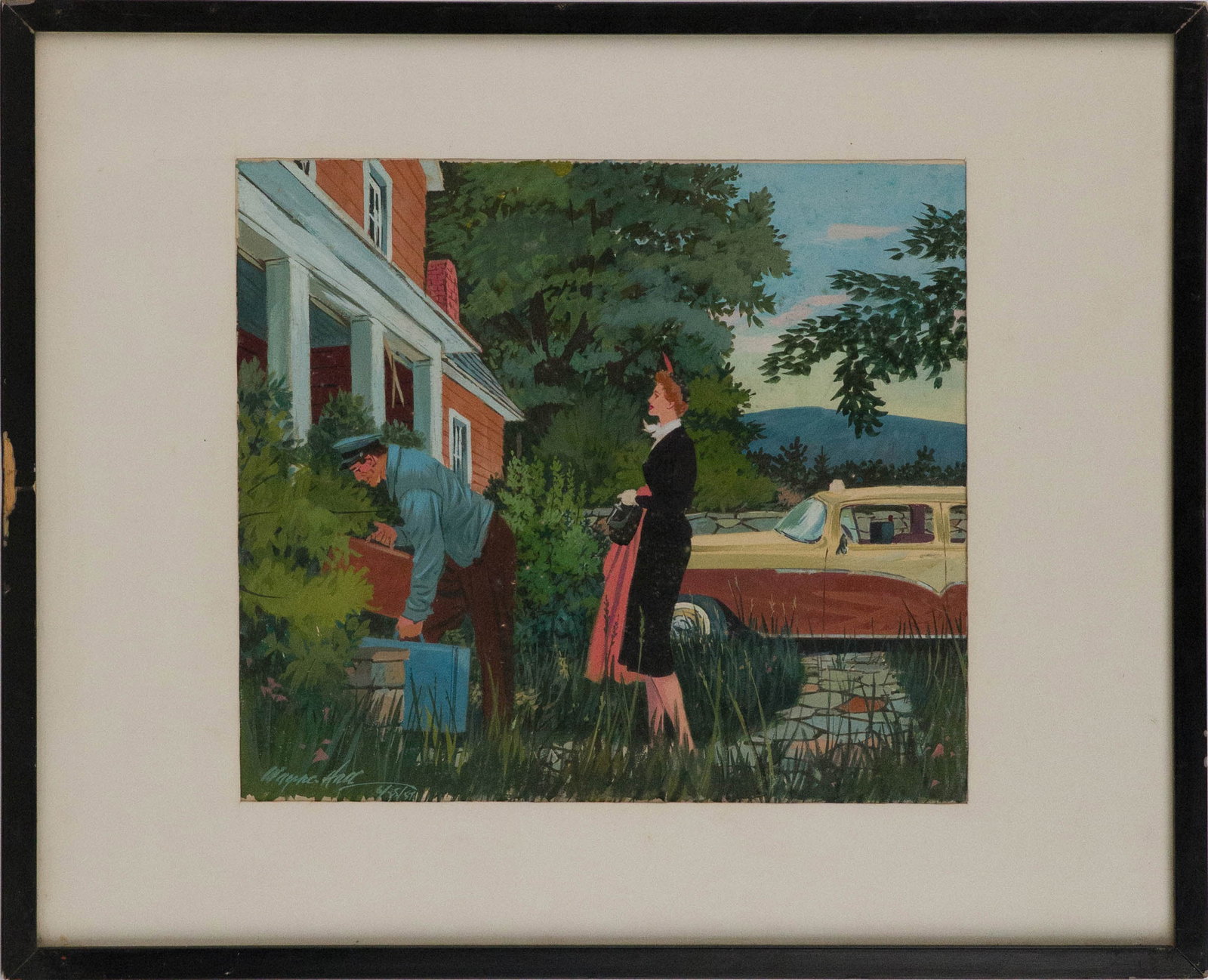 Wayne Hall, Arrival, Gouache on Paper - 8