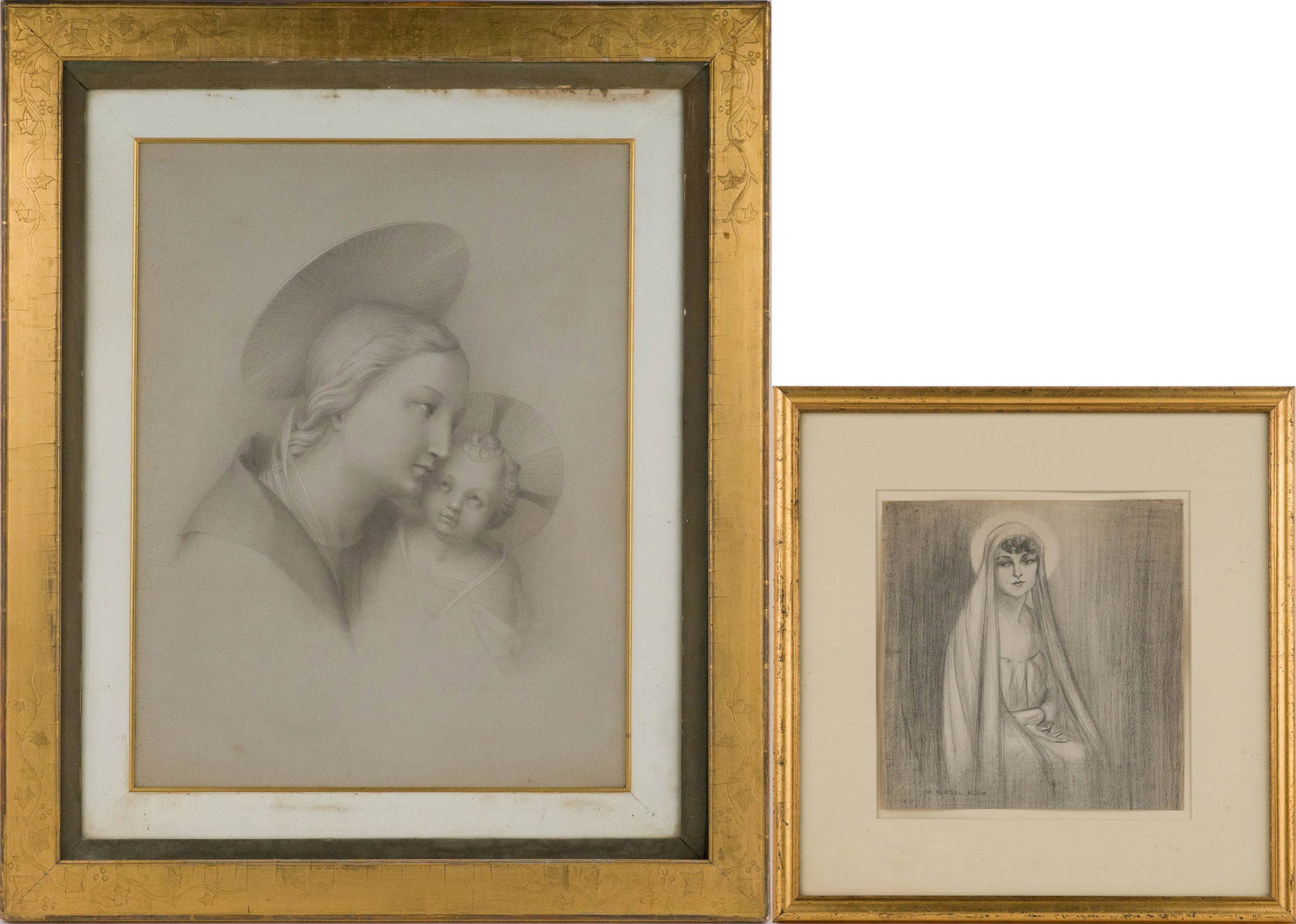 Sir William Russell Flint, 1880-1969, The Madonna of the Seven Moons, Pencil on Paper: Sir William Russell Flint 1880-1969 The Madonna of the Seven Moons Pencil on Paper Signed l.r. Together with a graphite on paper of Madonna della Stella, unsigned. Provenance: New York Private Collec
