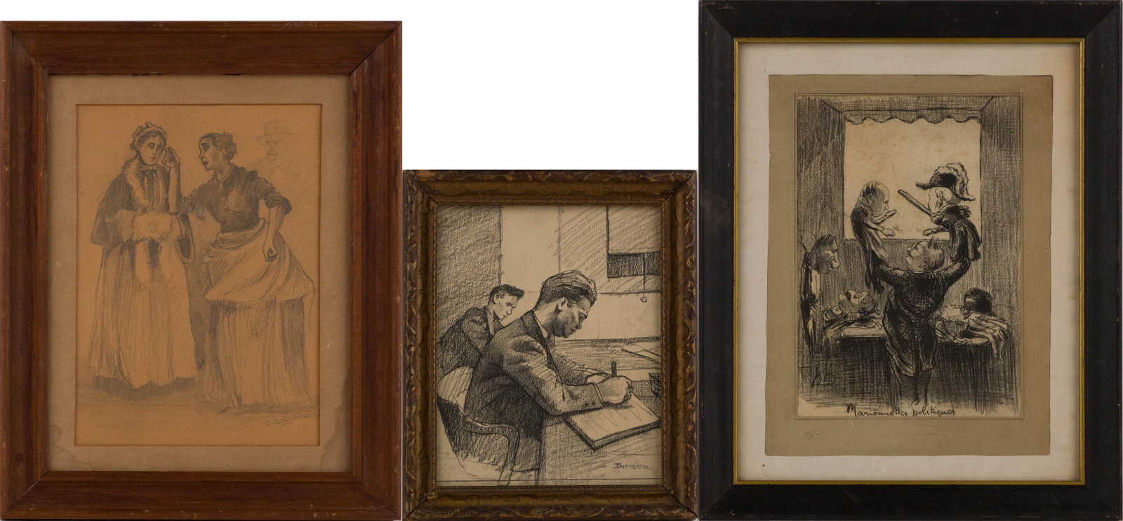 Charles Stanley Reinhart, 1844-1896, Two Woman, Graphite on Paper (1 of 16)