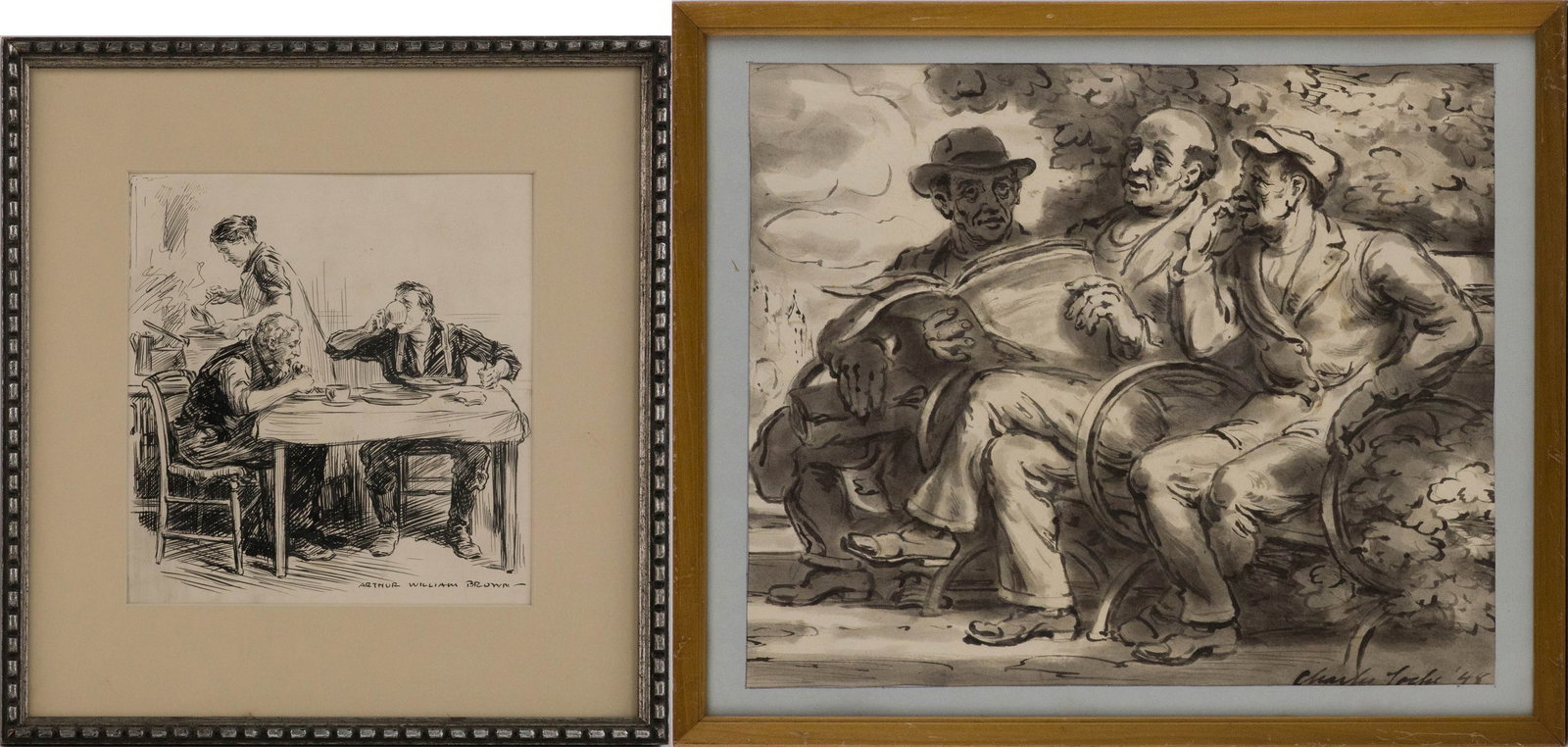 Arthur William Brown, 1881-1966, The Family Meal, Pen and Ink on Paper (1 of 12)