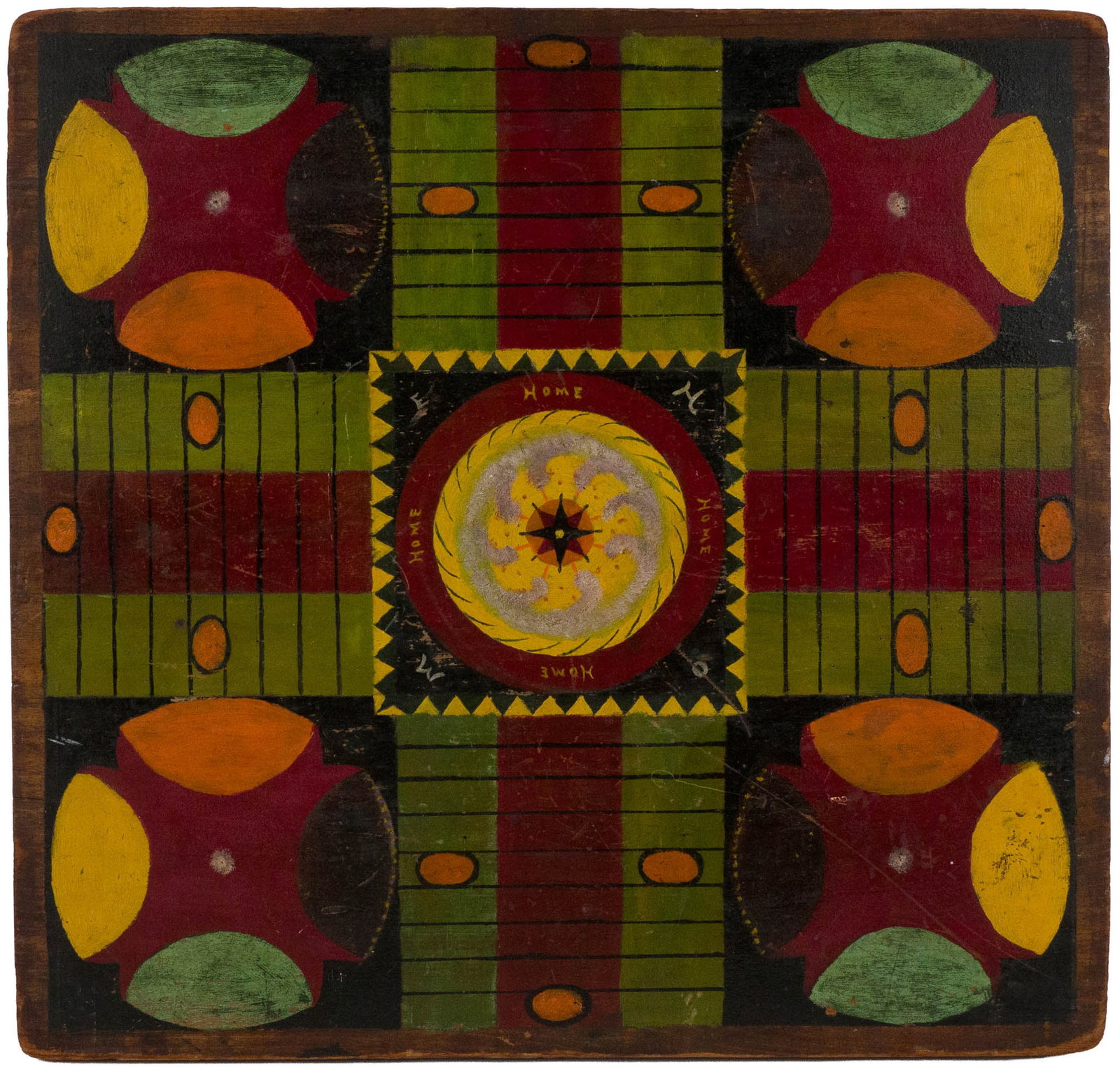 Painted Wood Parcheesi Gameboard (1 of 7)