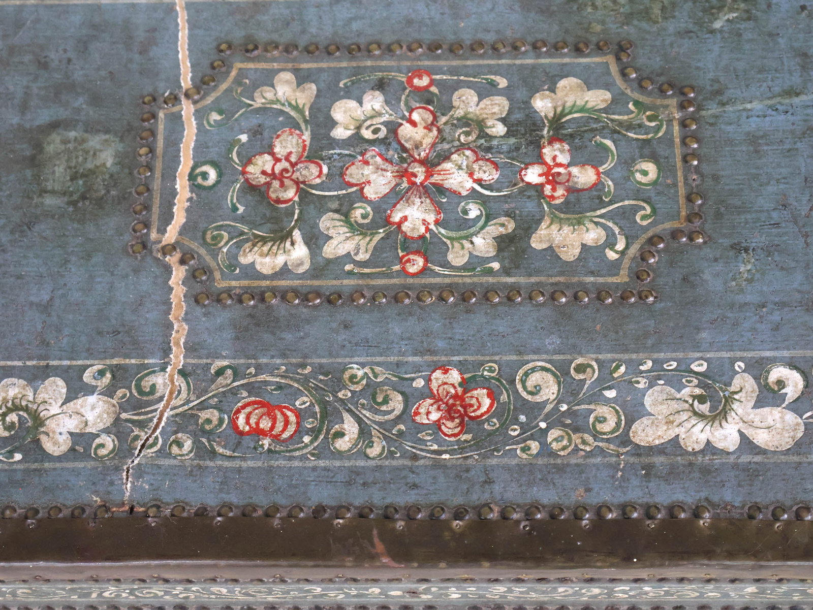 Two Chinese Export Painted Leather Trunks - 11