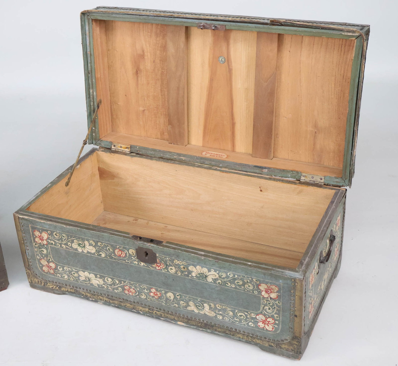 Two Chinese Export Painted Leather Trunks - 14