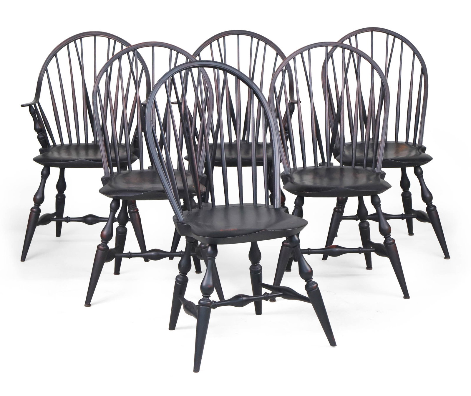 Six Black Painted Windsor Dining Chairs (1 of 11)