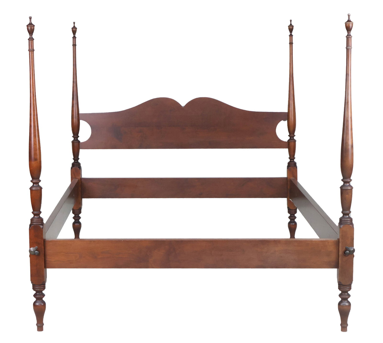 Federal Style Mahogany Bedstead: Federal Style Mahogany Bedstead 20th/21st C. 64 1/2 x 66 x 86 1/2 in. (163.8 x 167.6 x 219.7 cm.)