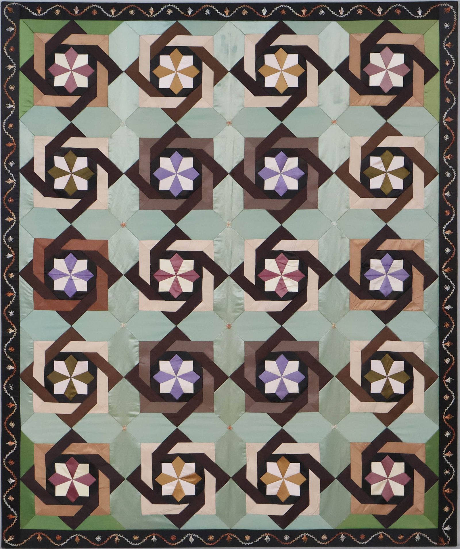 Silk Patchwork Crib Quilt (1 of 9)
