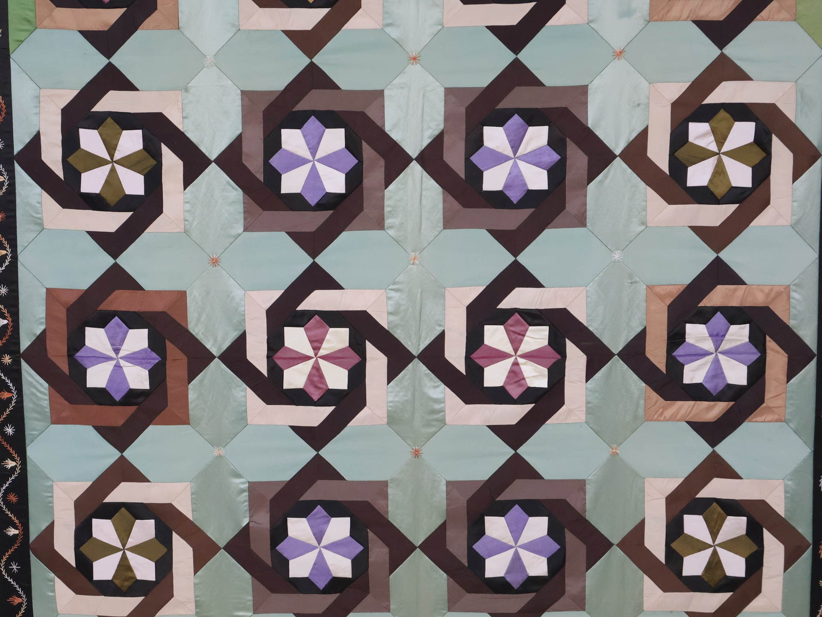 Silk Patchwork Crib Quilt - 3