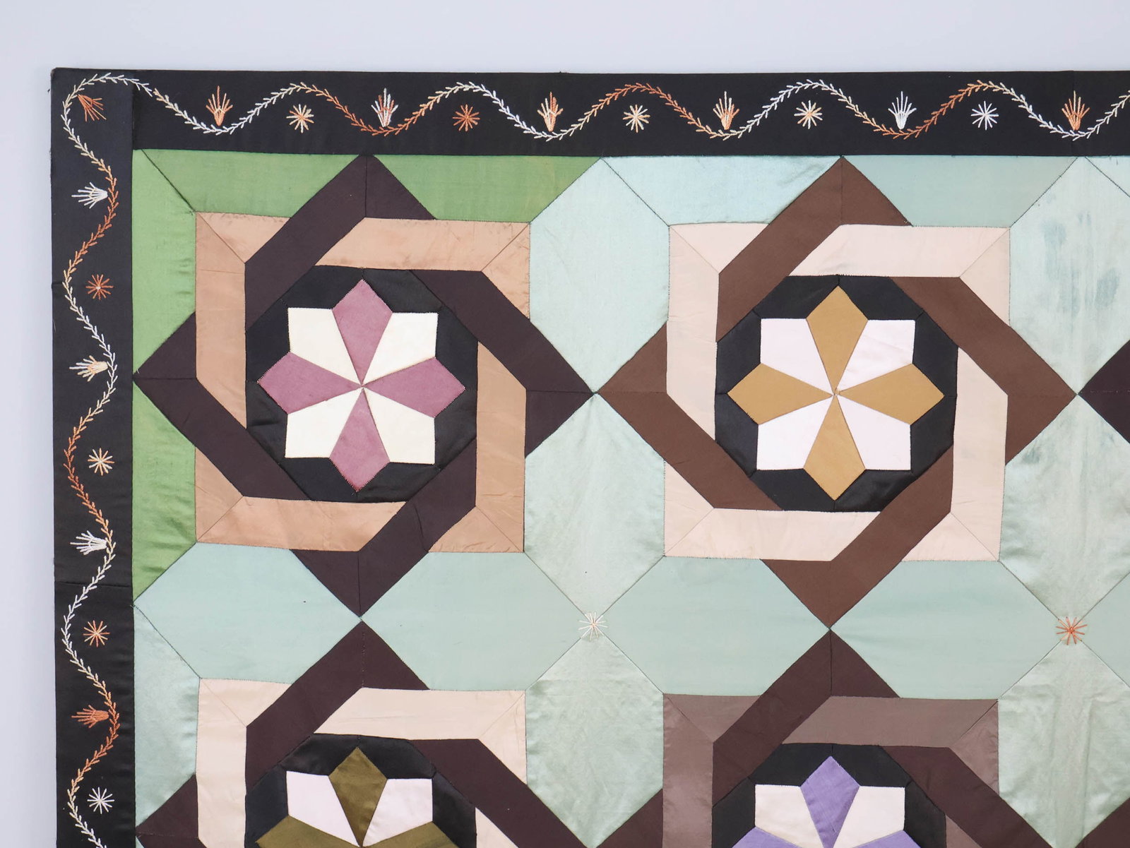 Silk Patchwork Crib Quilt - 6