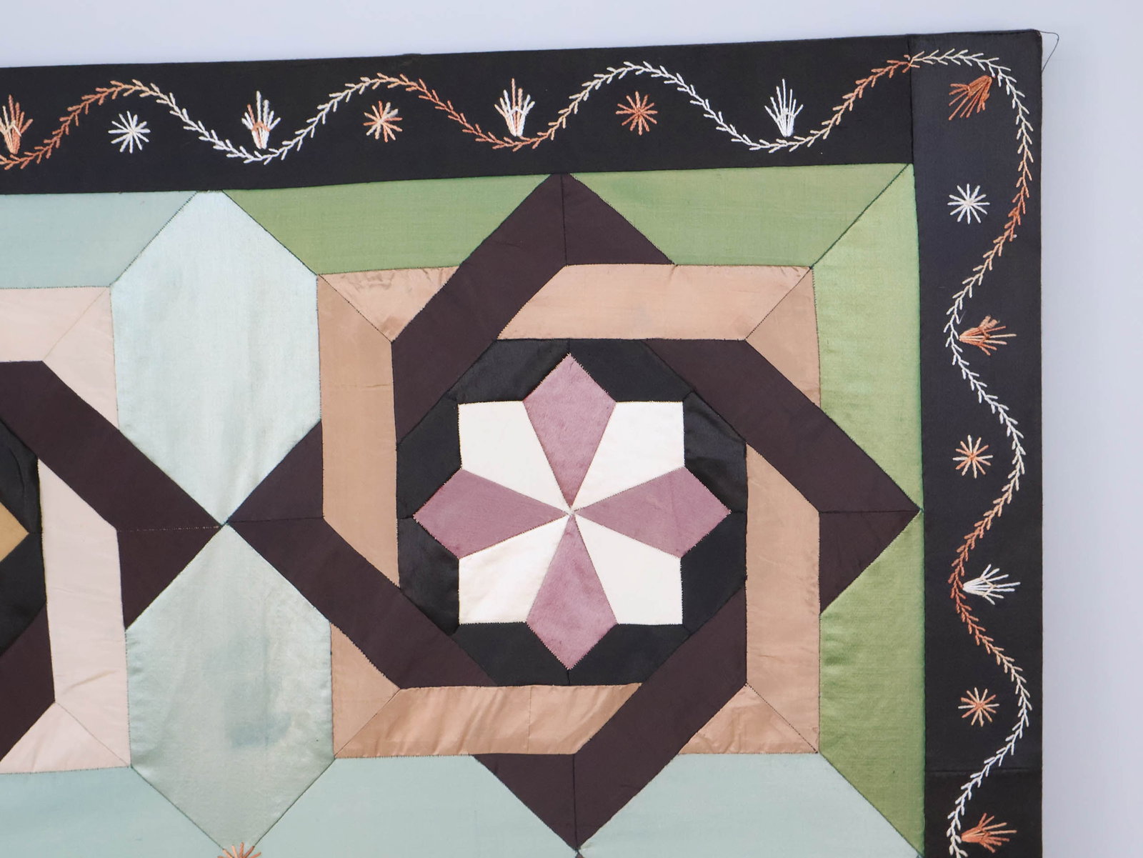 Silk Patchwork Crib Quilt - 7