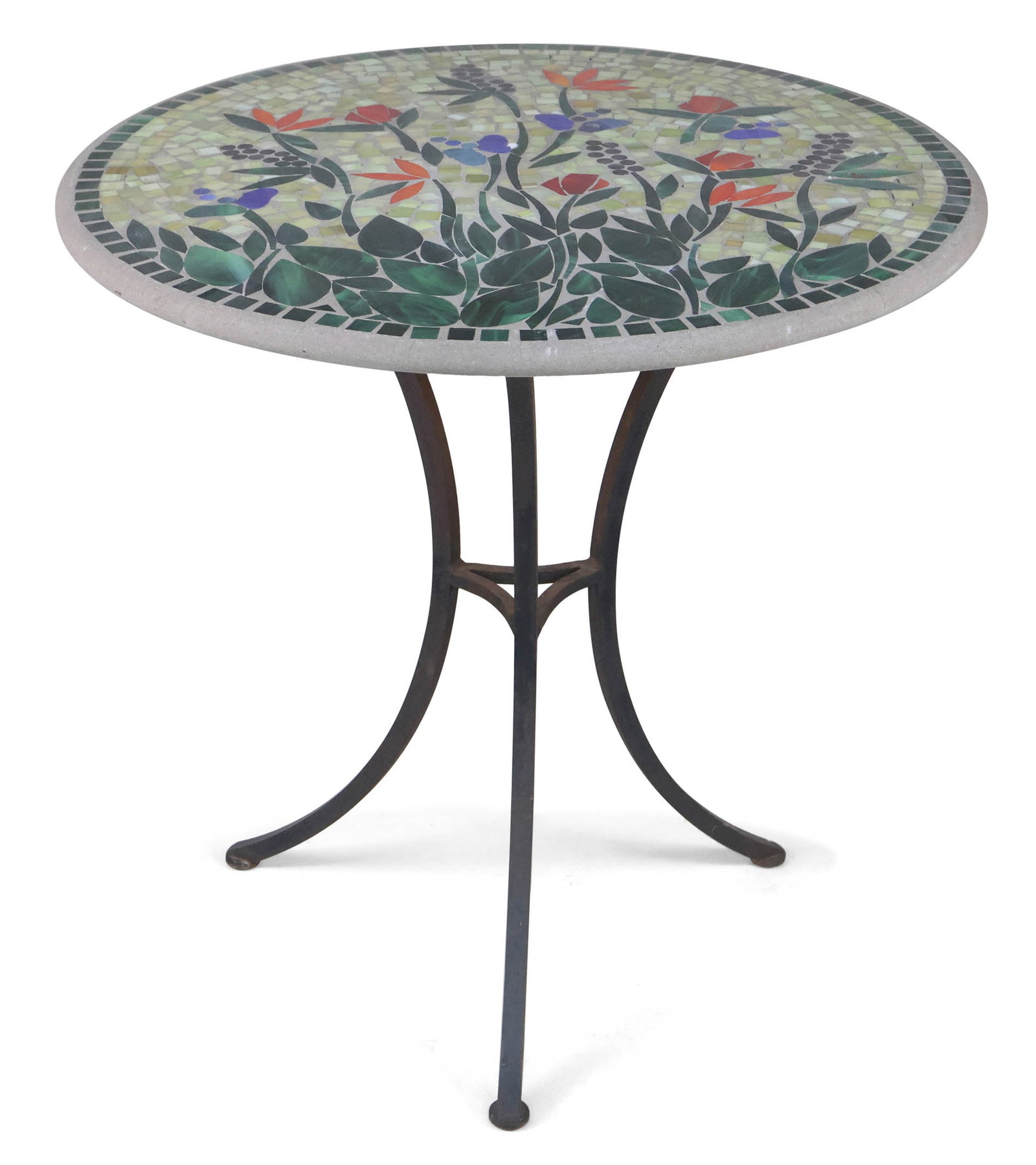 Modern Mosaic Stone Top Iron Base Center Table (1 of 9)