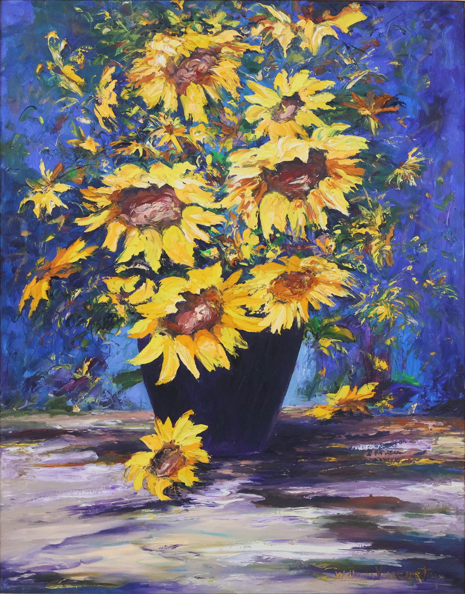 William Kirkpatrick Vincent, 1939-2004, William's Sunflowers, Oil on Belgian Linen (1 of 15)