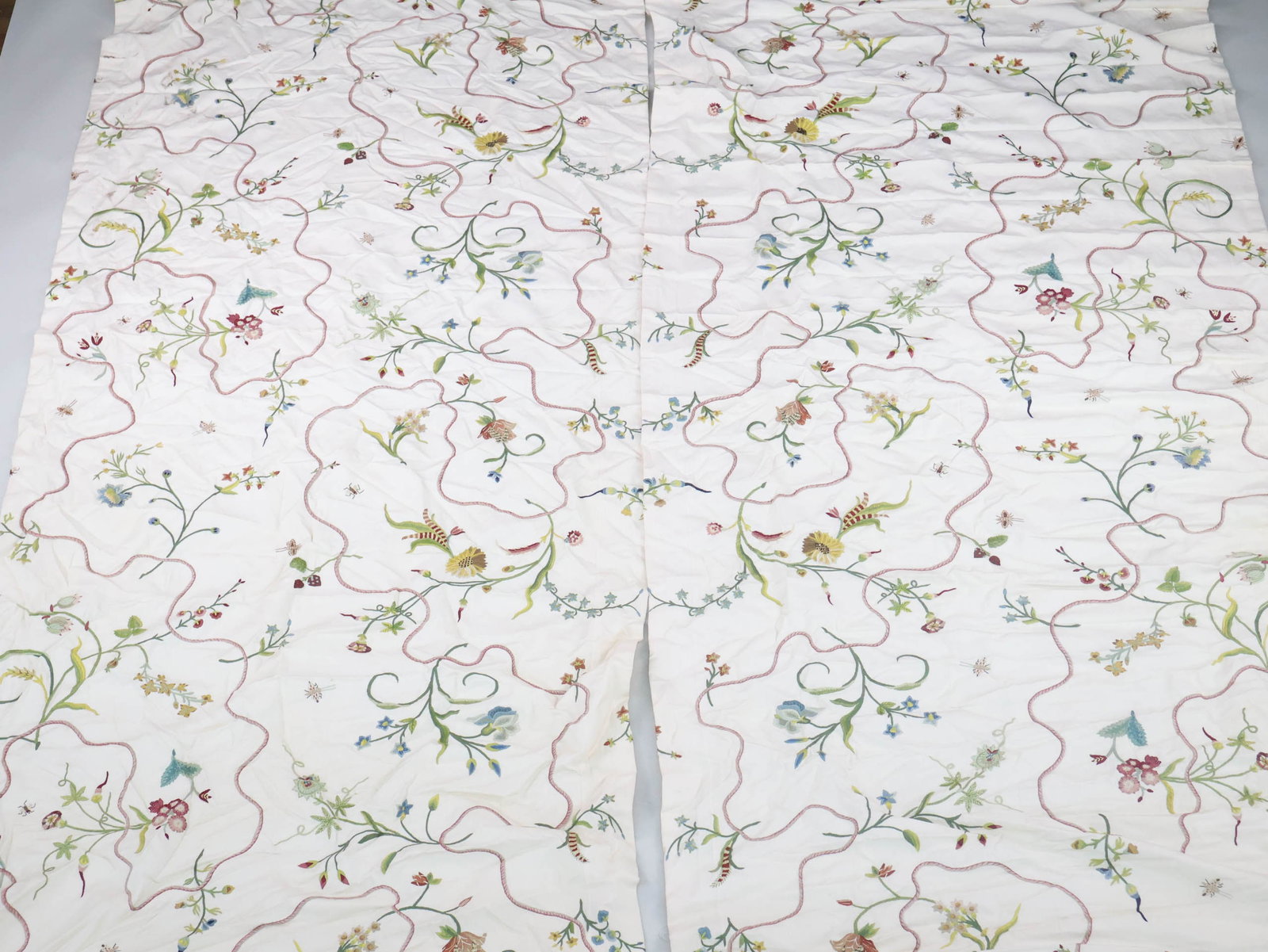 Two Crewelwork Valances - 3