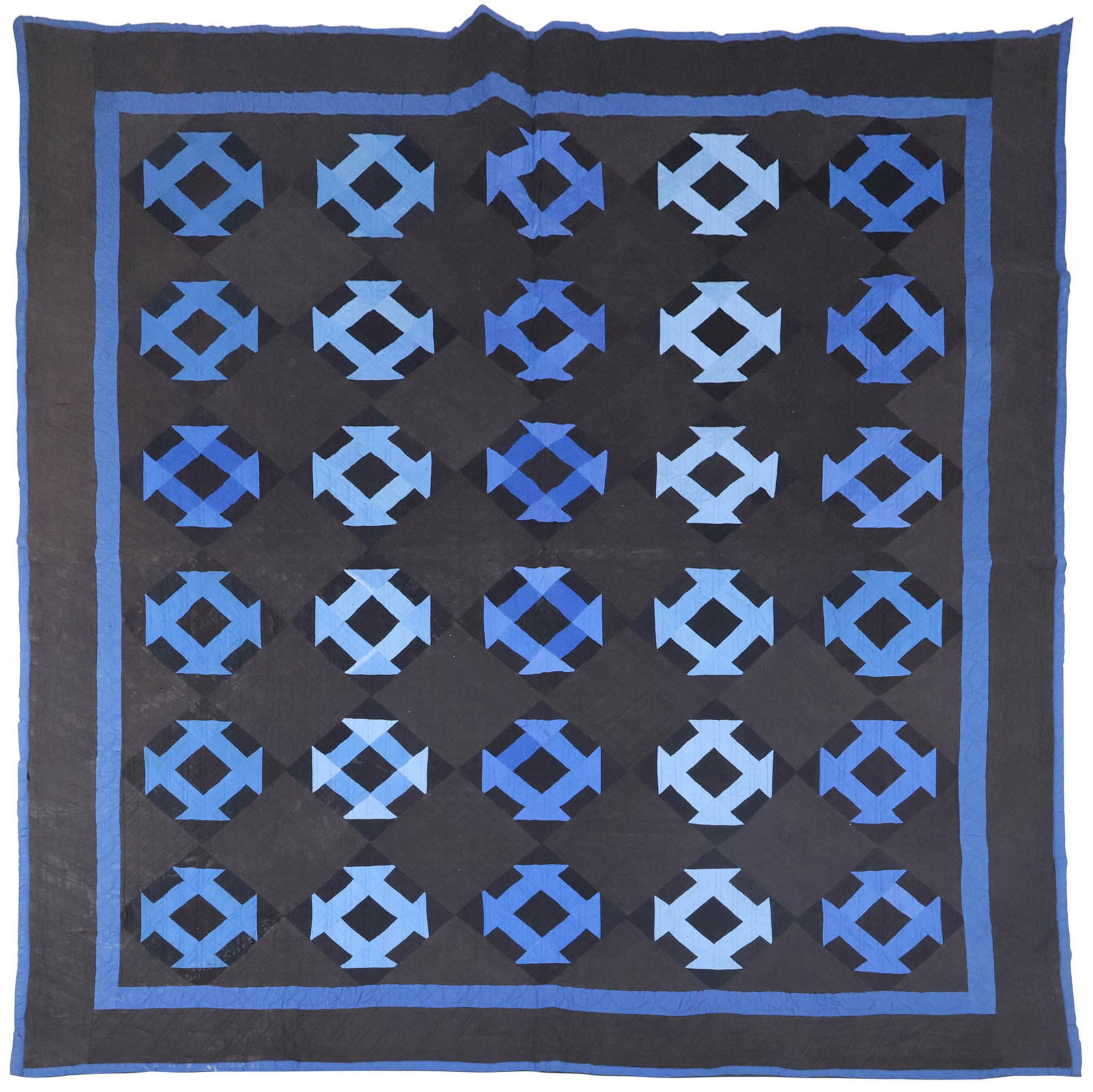 Hand-Stitched "Disappearing Nine Patch" Pattern Quilt (1 of 10)