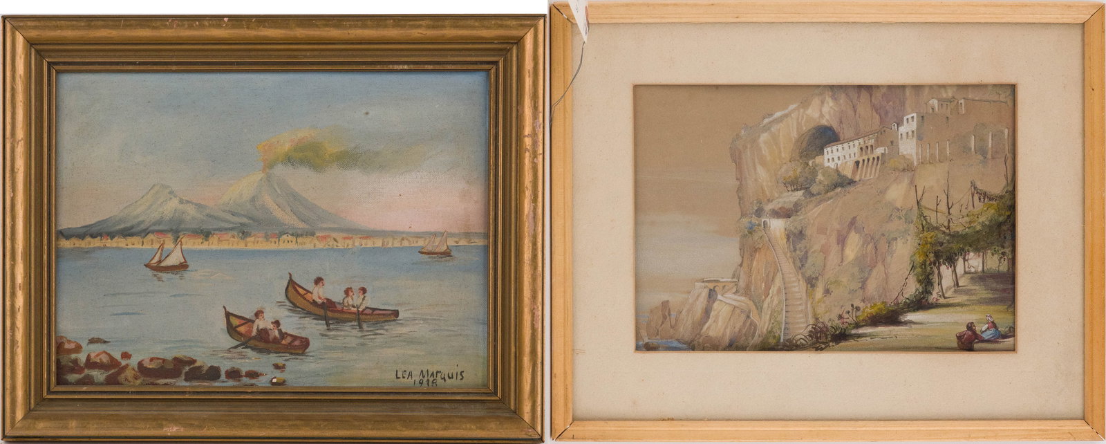 Lea Marquis, Mount Vesuvius in the Bay of Naples, Oil on Board (1 of 11)