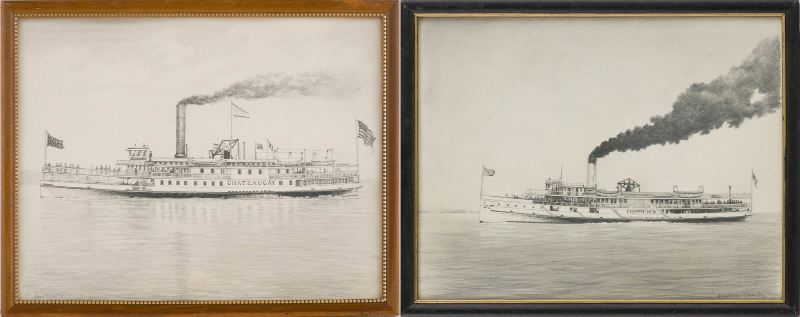 Albert Robert Nemethy Jr., American 1952-2024, Steamboat Chippewa and Chateaugay, Pencil on Paper (1 of 11)