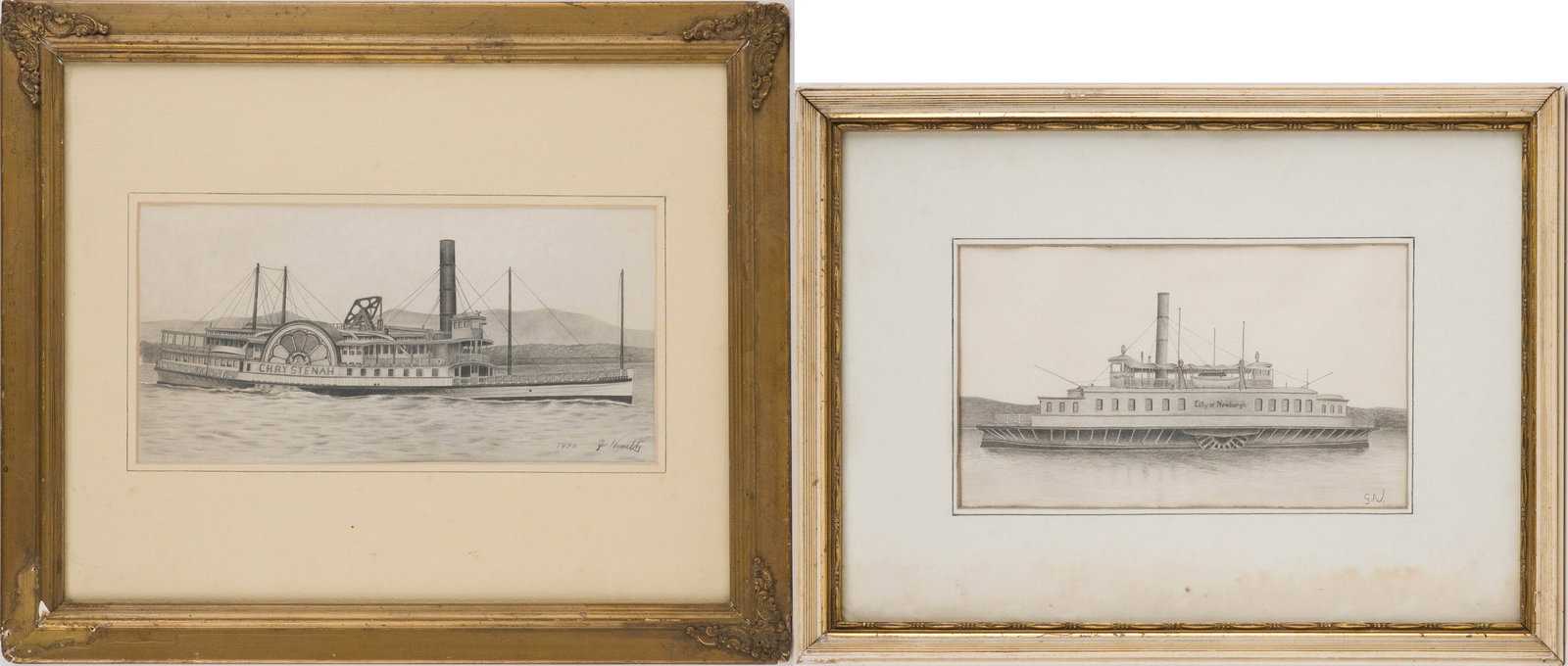 George Nemethy, American 1954-, Ferry for City of Newburgh, Pencil on Paper (1 of 11)