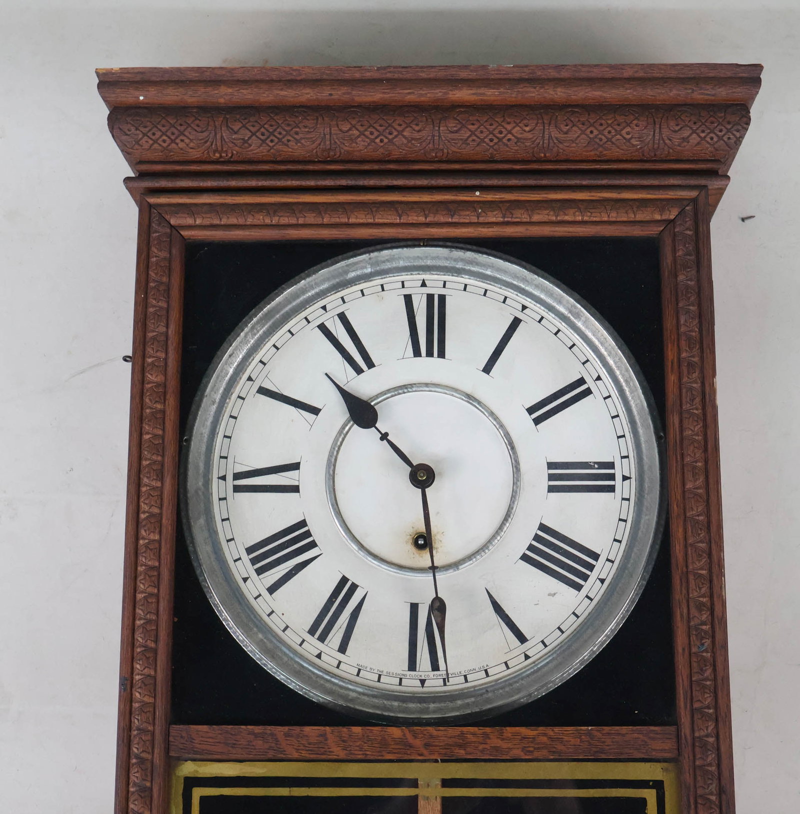 Carved Oak Regulator Clock - 4