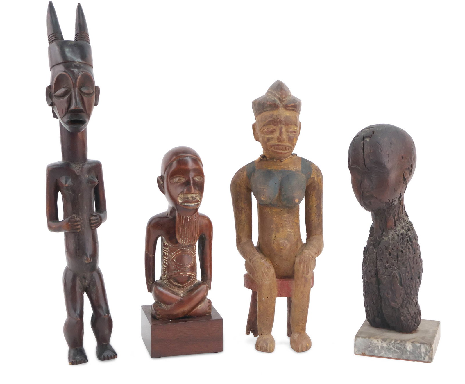 Four African Carved Wood Figures (1 of 13)