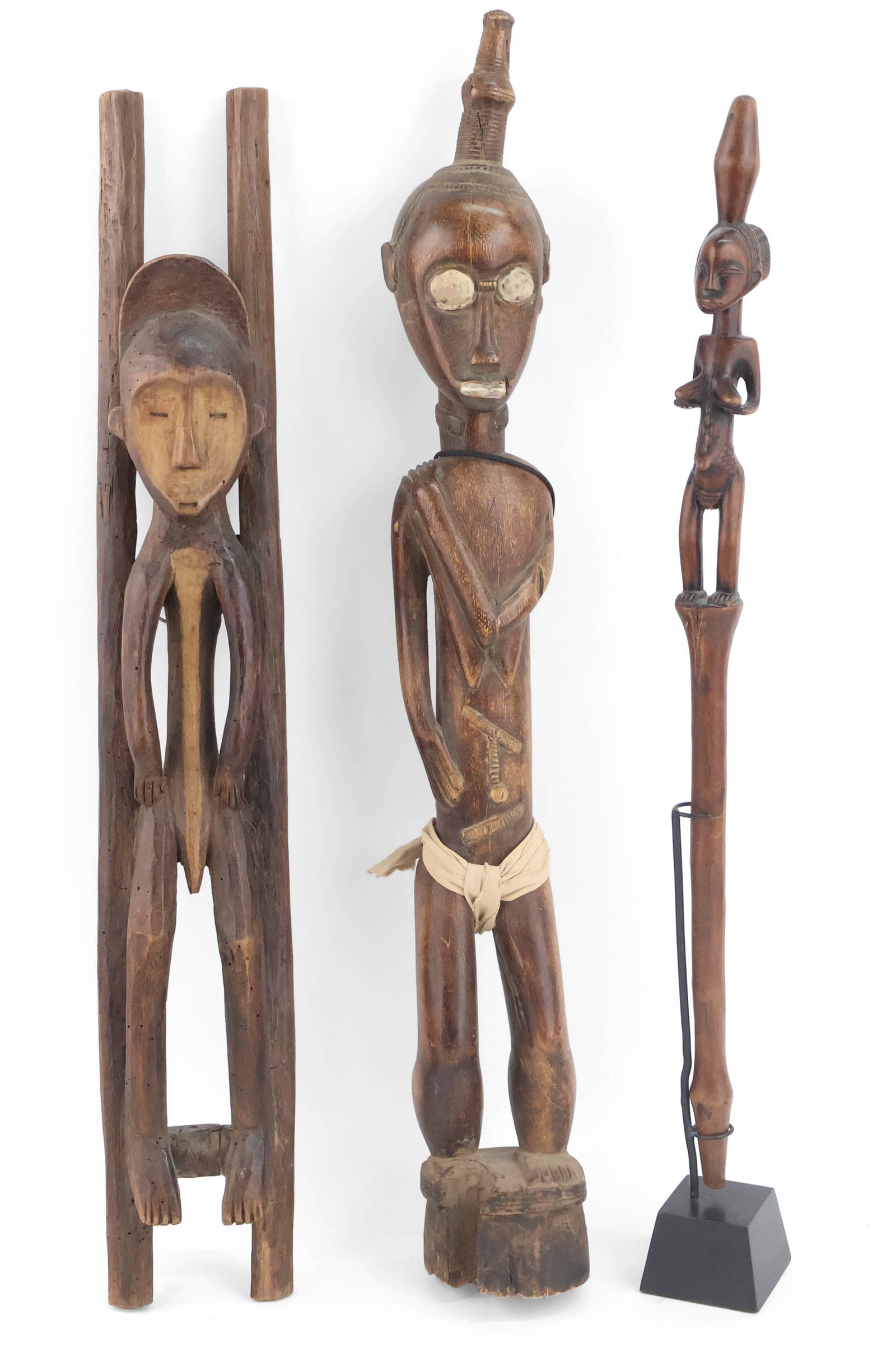Three African Carved Hardwood Tribal Figures (1 of 14)