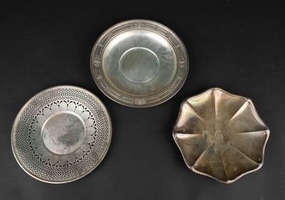 Three Sterling Silver Plates