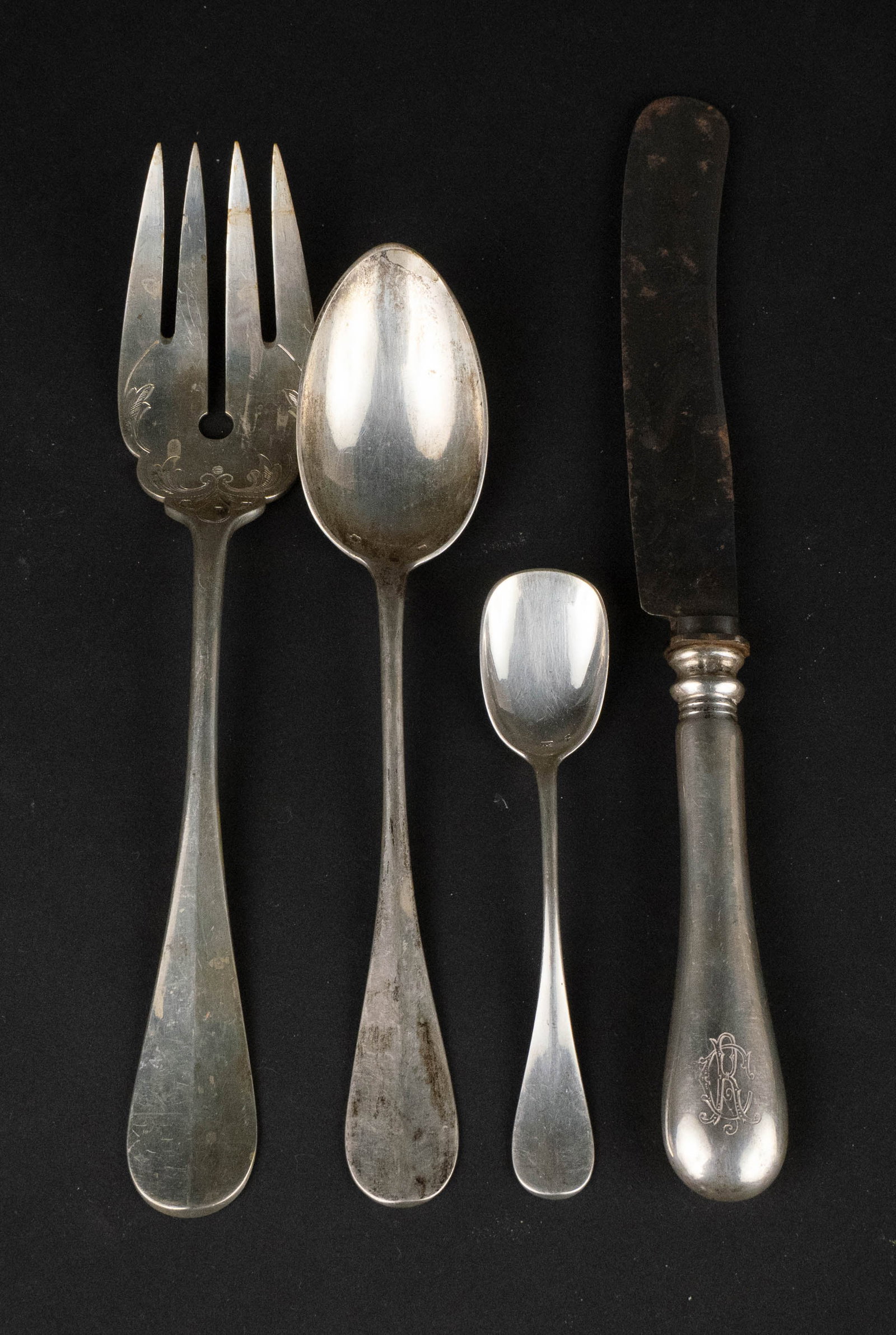 French Silver Partial Flatware Service (1 of 12)