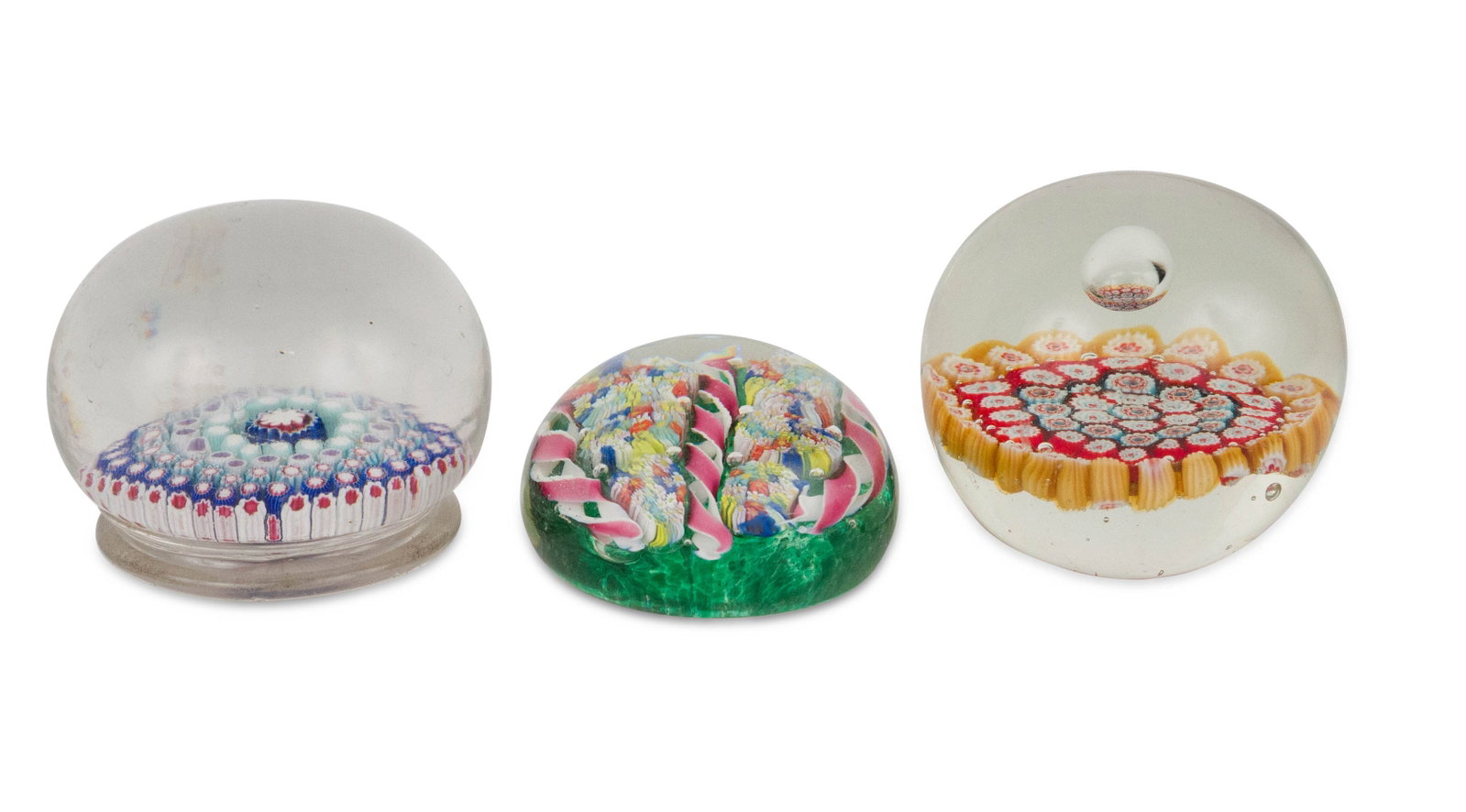 Three Millefiori Glass Paperweights (1 of 9)