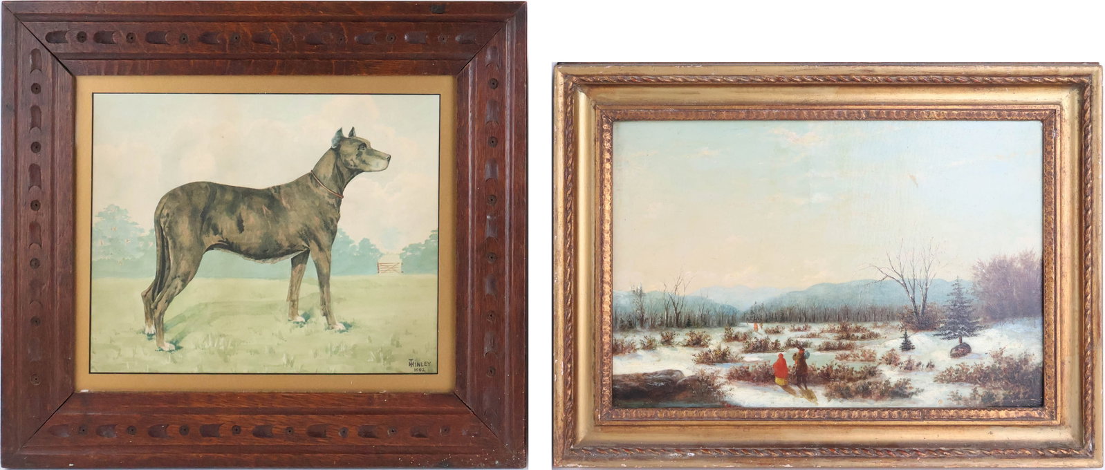 Einmen, Figured in Snow Covered Field, Oil on Canvas (1 of 16)