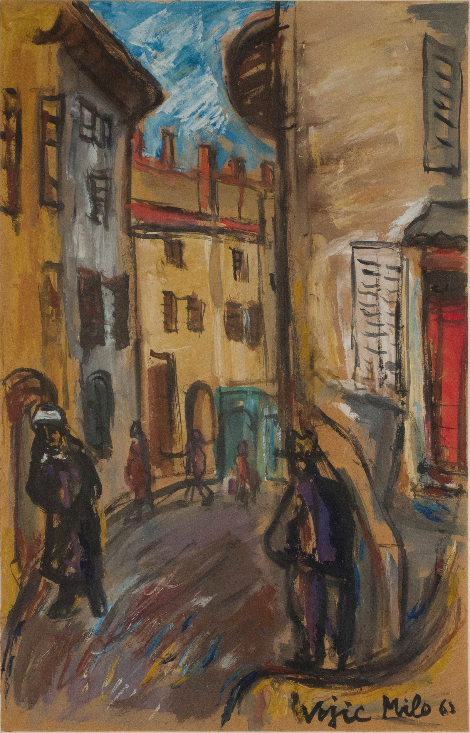 Vojic Milo, 1923-2004, Street Scene, Watercolor on Paper (1 of 7)