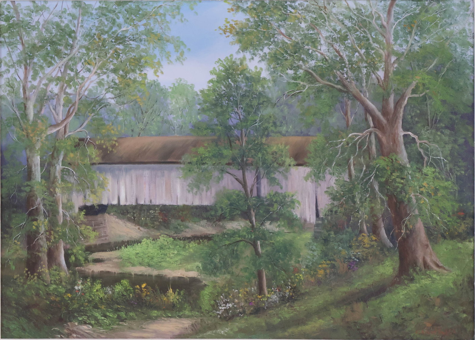 Clayson Baker, 1908-1975, Mansfield Bridge, Oil on Canvas (1 of 15)