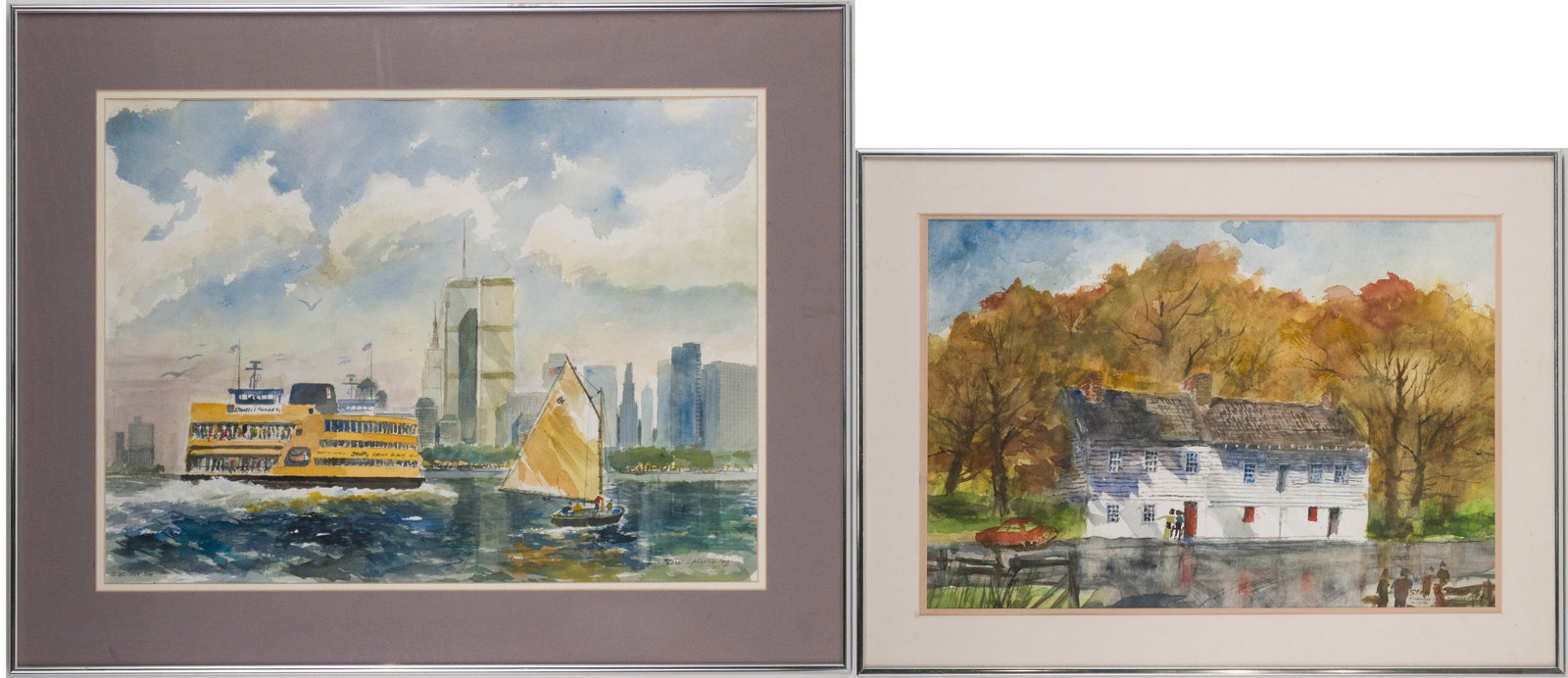 Stan Laswood, Two Staten Island Scenes, Watercolor (1 of 11)