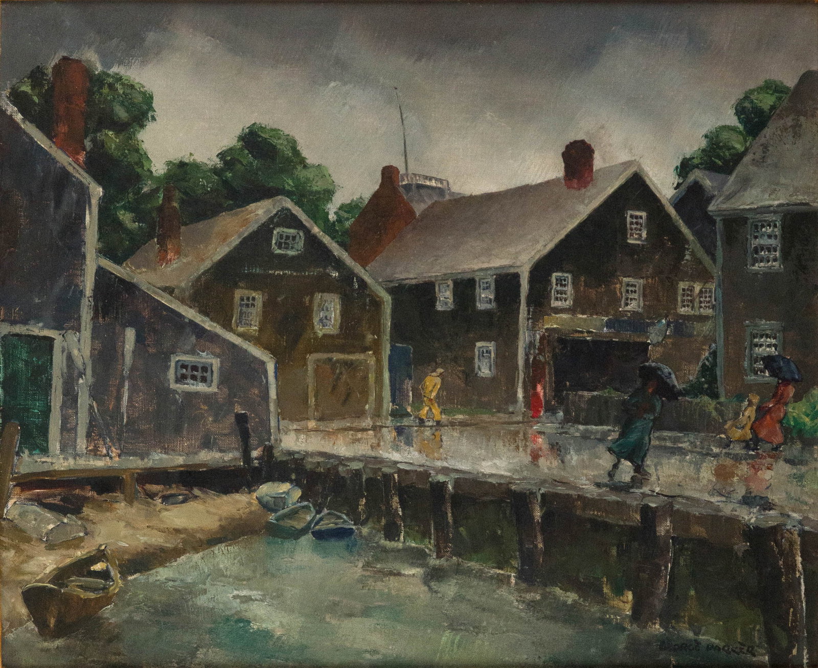 George Waller Parker, 1888-1957, Nor'easter, Oil on Canvas: George Waller Parker 1888-1957 Nor'easter Oil on Canvas Signed l.r., titled and signed on stretcher. Sight: 19 1/2 x 23 1/4 in. (49.5 x 59.1 cm.), Frame: 33 x 28 1/4 in. (83.8 x 71.8 cm.) George Wal