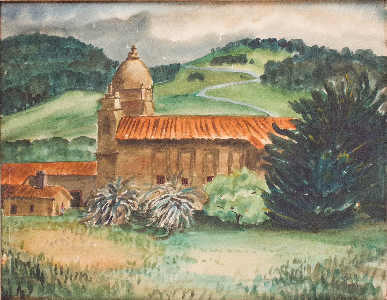 Lois Mailou Jones, American 1905-1998, Church in the Hills, Watercolor (1 of 6)