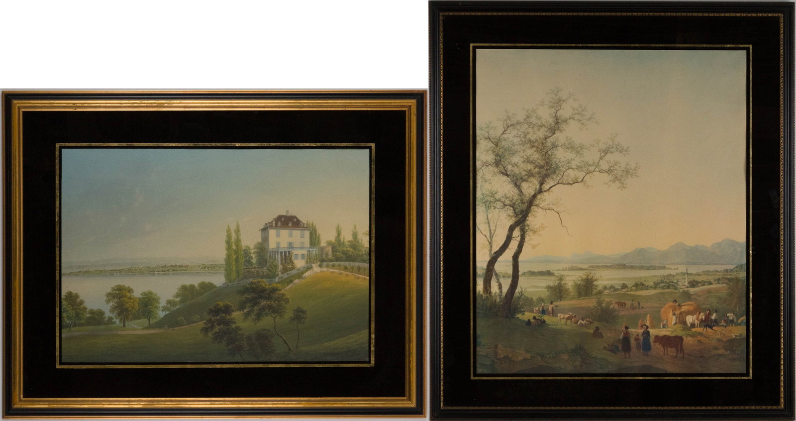 Landscape with Country Estate, Gouache on Paper (1 of 12)