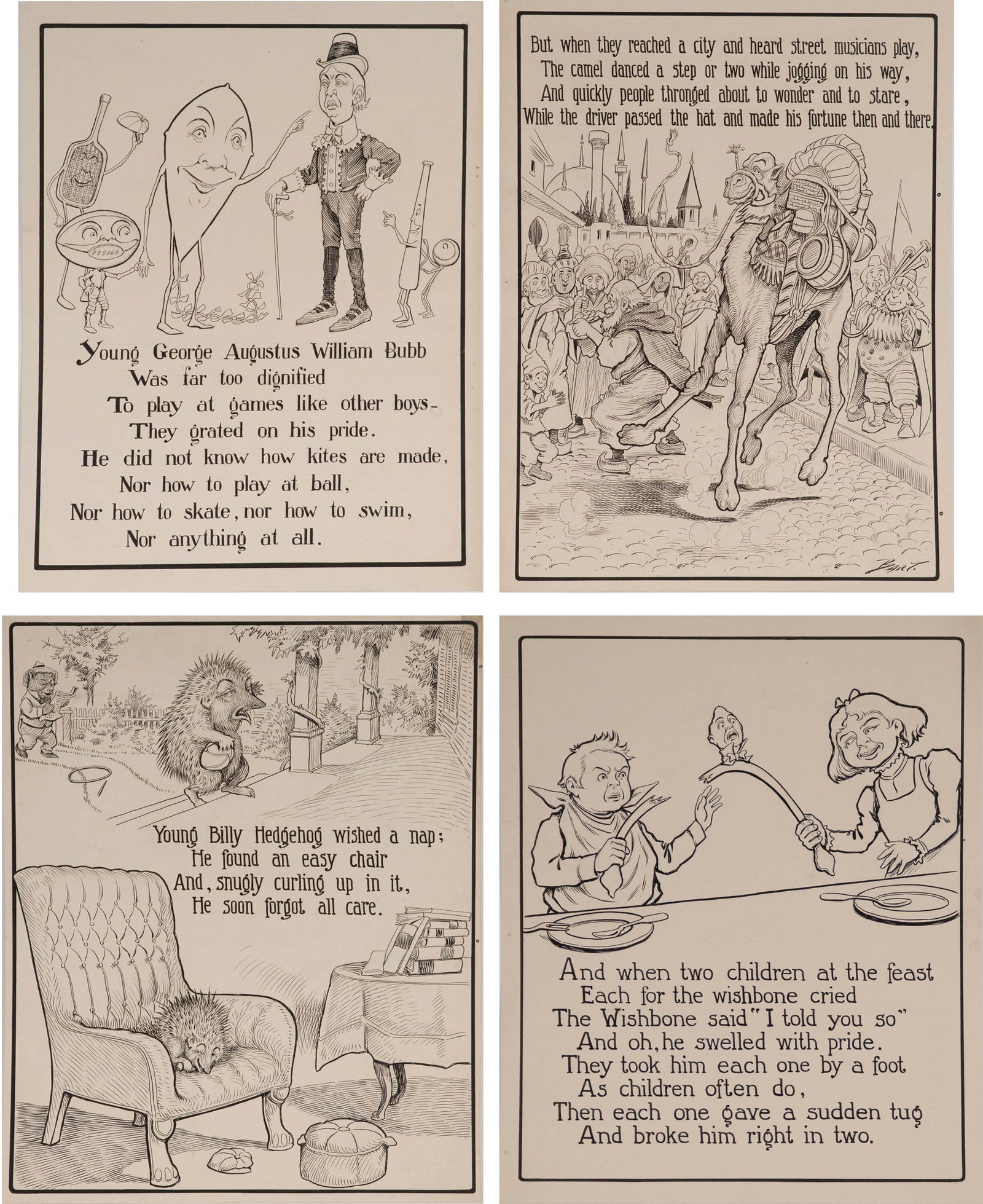 Charles L Bartholomew, American 1860-1949, Four Pirate Frog Illustrations, Ink on Cardstock (1 of 13)