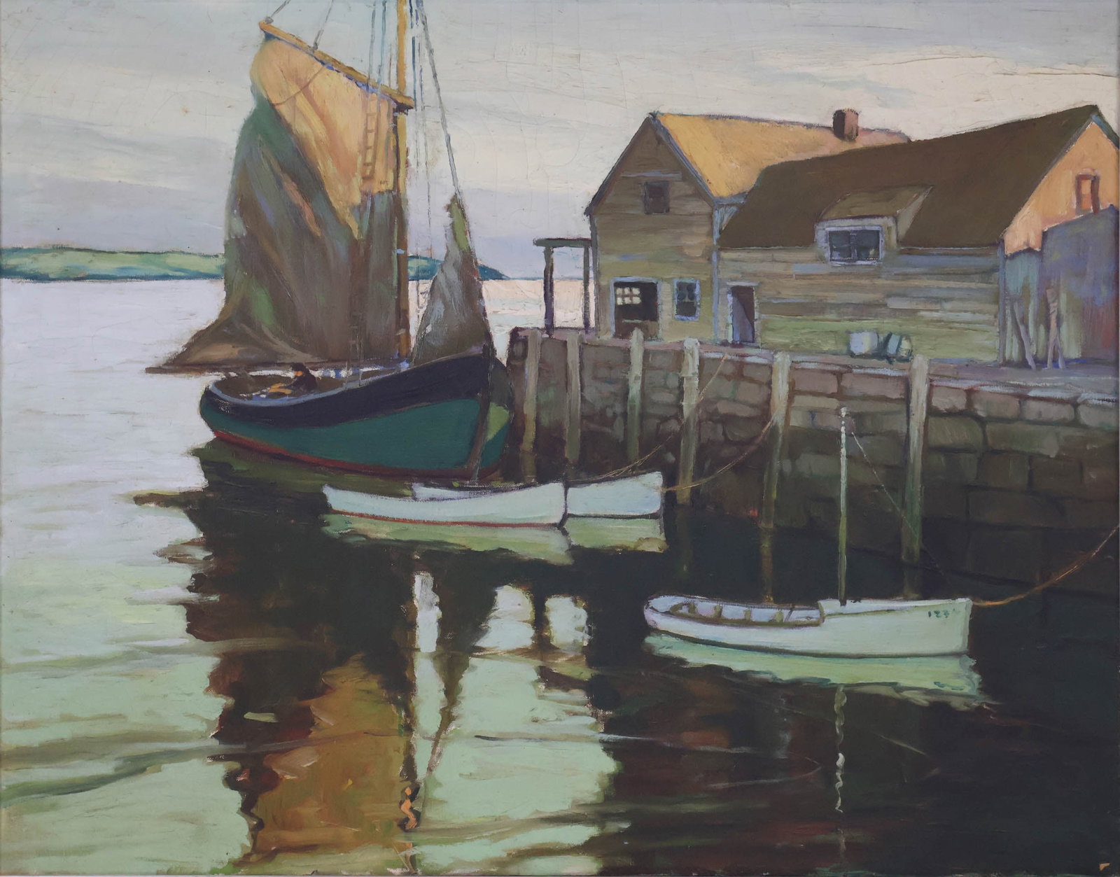 Nantucket Harbor Scene, Oil on Canvas (1 of 14)