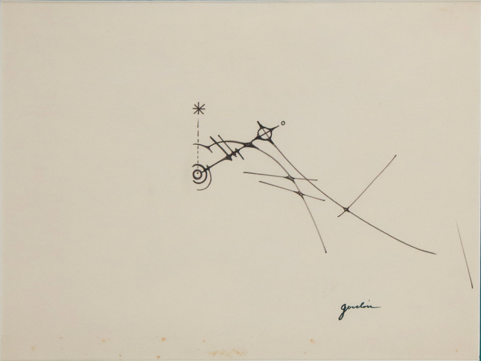 Sidney Gordin, American 1918-1996, Abstract, Ink on Paper (1 of 5)