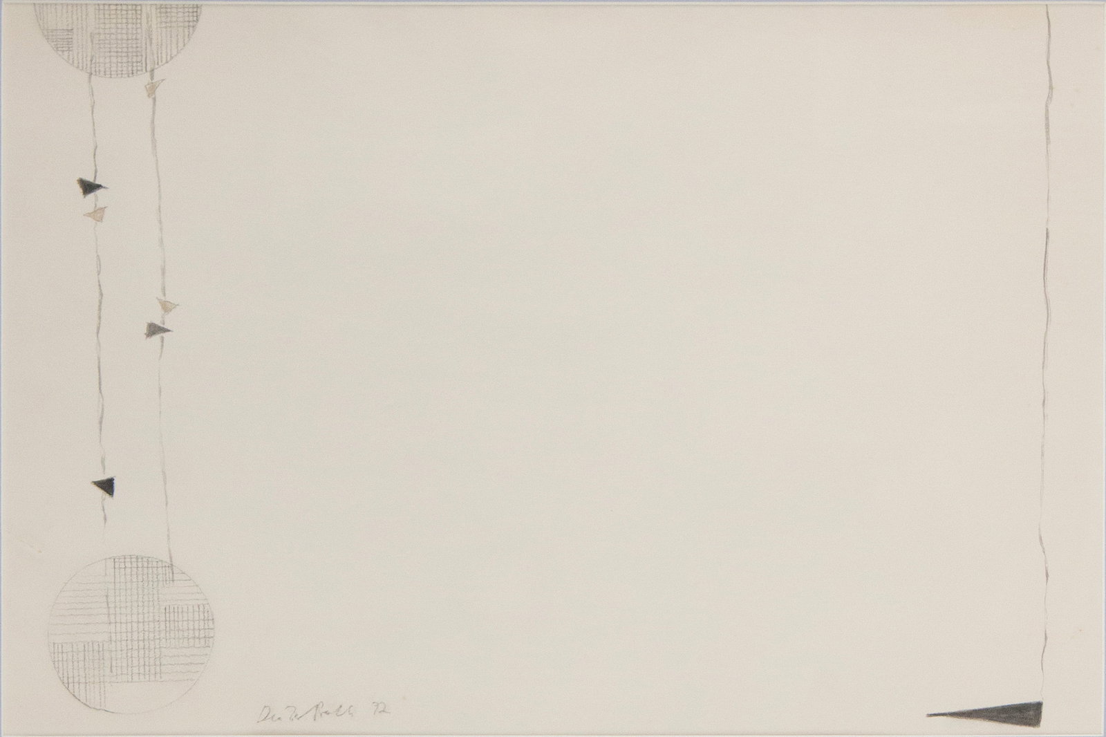 Dieter Roth, 1930-1998, Abstract Drawing, Mixed Media on Paper: Dieter Roth 1930-1998 Abstract Drawing Mixed Media on Paper Signed l.l. "Die Roth 72". Provenance: Property from a Private New York and German Collector Sight: 11 1/2 x 16 3/4 in. (29.2 x
