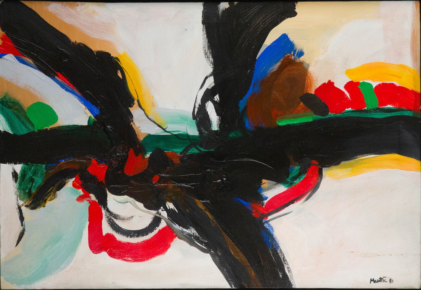 Edo Murtic, Croatian 1921-2005, Abstract, Oil on Canvas: Edo Murtic Croatian, 1921-2005 Abstract Oil on Canvas Signed l.r. Sight: 22 x 32 1/4 in. (55.9 x 81.9 cm.), Frame: 23 1/2 x 33 1/2 in. (59.7 x 85.1 cm.)