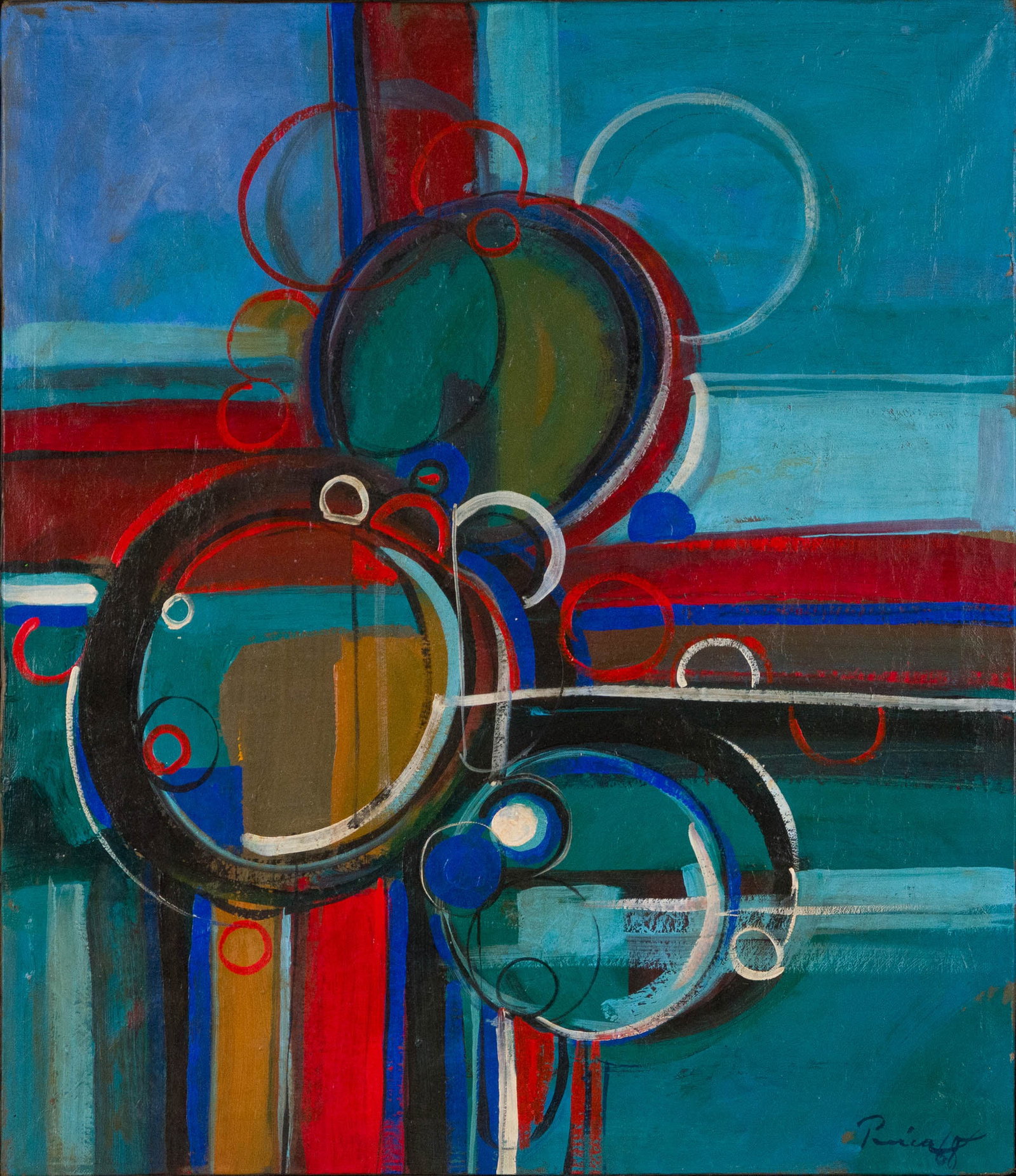 Zlatko Prica, 1916-2003, Abstract, Oil on Canvas (1 of 8)