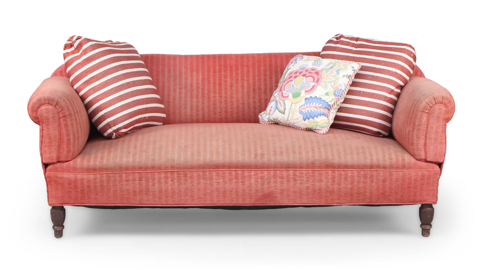 Contemporary Red-Velvet Upholstered Knole Sofa: Contemporary Red-Velvet Upholstered Knole Sofa 20th C. Width (closed): 6' Provenance: Property from the Contents of Ellistan, Somerset Hills, NJ The adjustable sides folding down flat seat 16 in. (40.