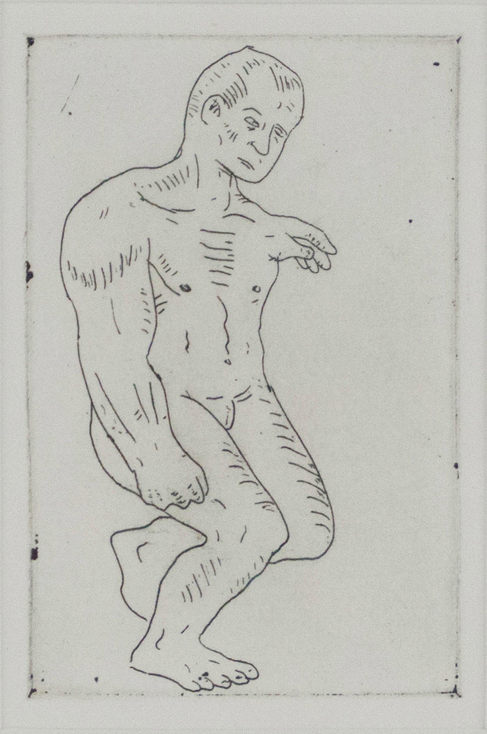 Matt Friedman, American 1959-, Figure, Etching: Matt Friedman American, 1959- Figure Etching 1992, Ref: Contemporary Etching from New Jersey, The Morris Museum, Morristown, NJ, December 1993, no. 37. Ed: 30 or fewer. Signed titled and dated with