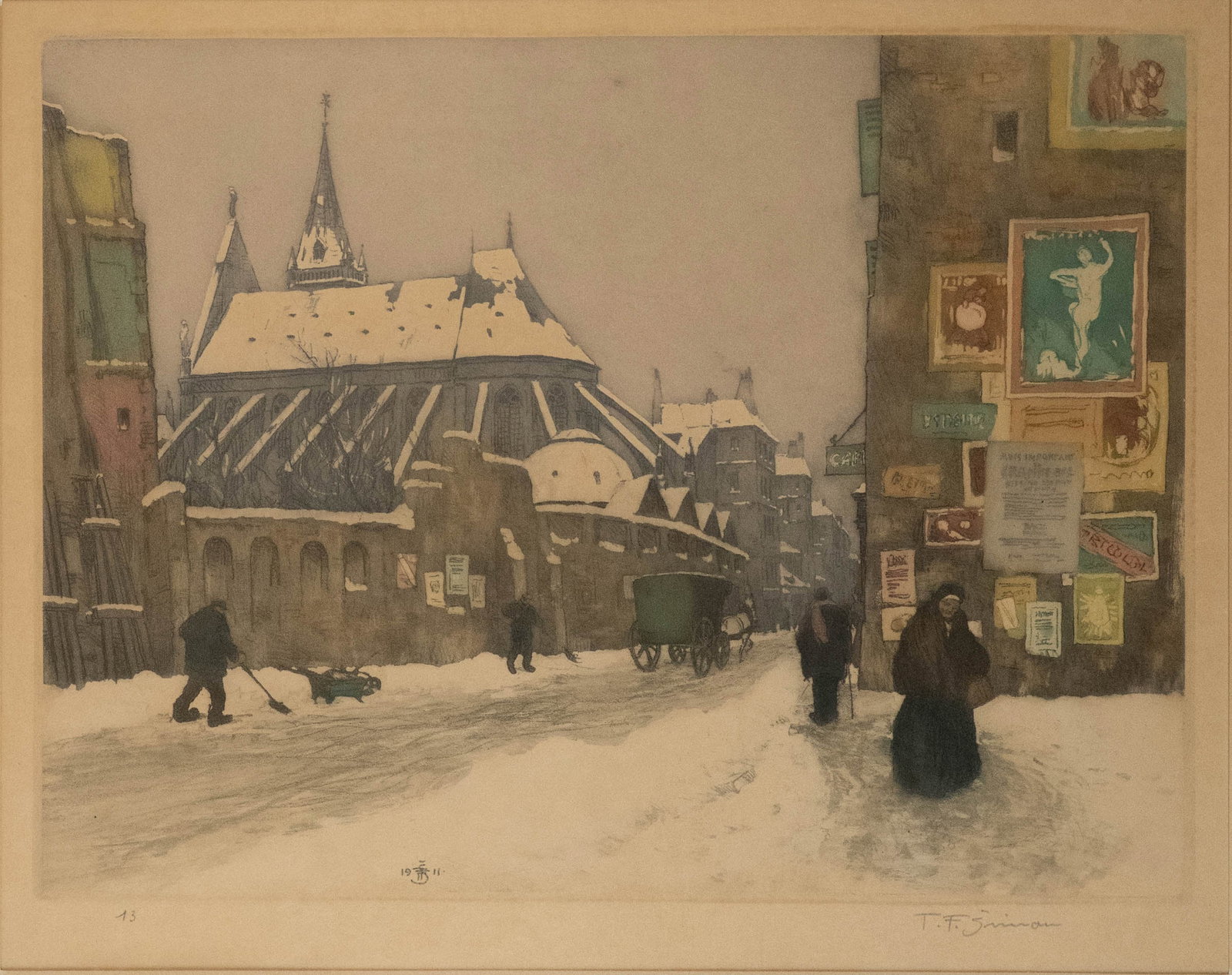 Tavik F. Simon, 1877-1942, L'Eglise Saint-Severin, Color Etching and Aquatint (1 of 8)